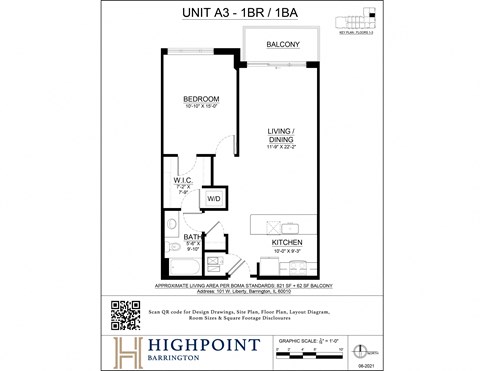 a floor plan for a unit with a bedroom and a bathroom